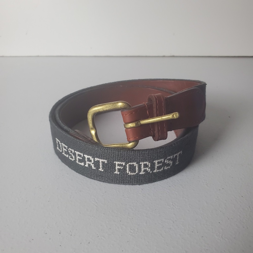 Smathers Branson Forest Desert Golf Club Needlepoint Belt Green 38